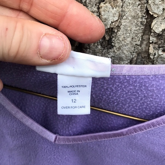 Limited Too Purple Fleece Angel Long Sleeves V-Neck Top Glitter Girls 12 - Picture 8 of 14